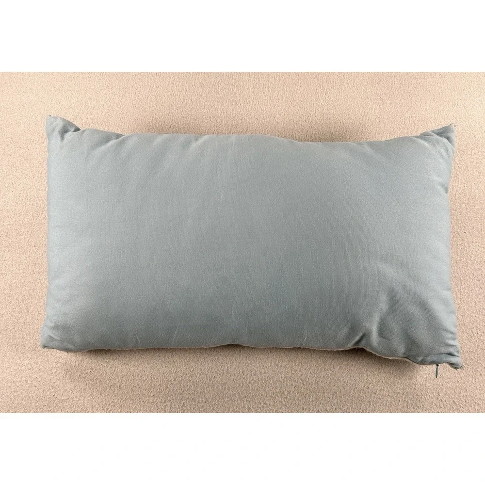 VTG Pier 1 Christmas Reindeer Lumbar Throw Pillow Embroidered Blue